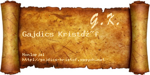 Gajdics Kristóf névjegykártya